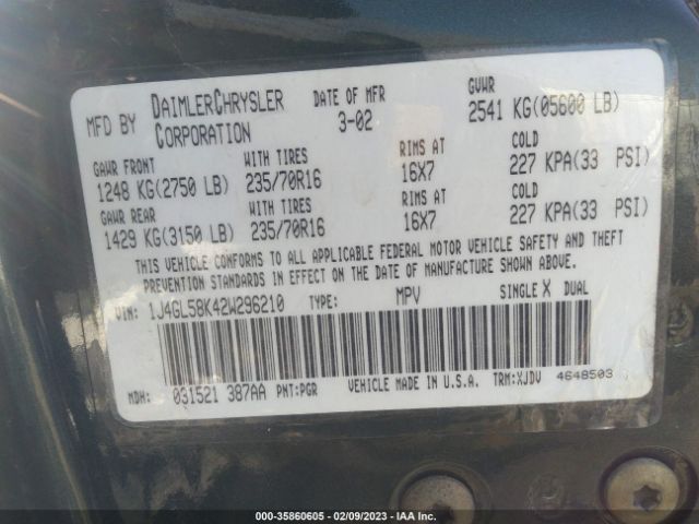 1J4GL58K42W296210 Jeep Liberty Limited