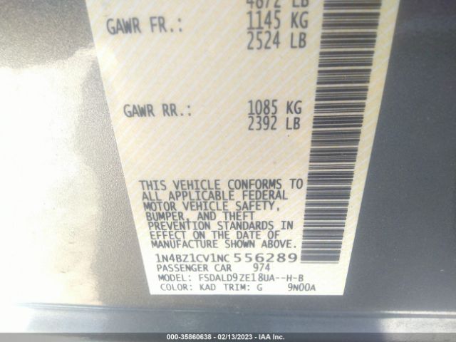1N4BZ1CV1NC556289 Nissan Leaf Sv Plus