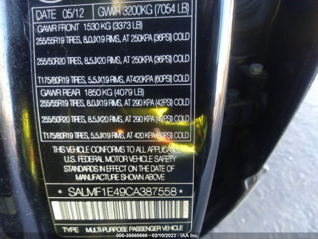 SALMF1E49CA387558 Land Rover Range Rover Sc