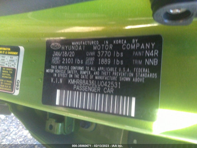 2020 Hyundai Venue, VIN: KMHRB8A36LU042531