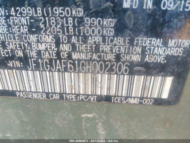 JF1GJAF61GH002306 Subaru Impreza Sedan Premium