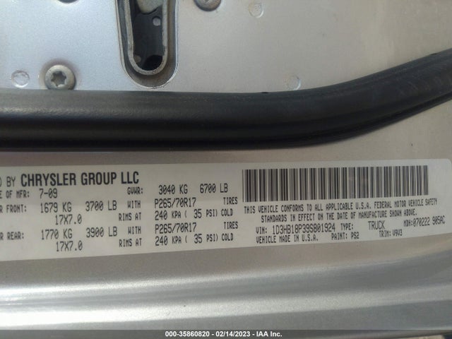 Dodge Ram 1500 Slt 2009 1D3HB18P39S801924 Image 10