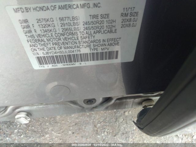 5J8YD4H50JL004176 Acura Mdx W/technology Pkg
