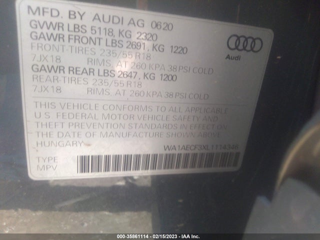 WA1AECF3XL1114346 Audi Q3 PREMIUM