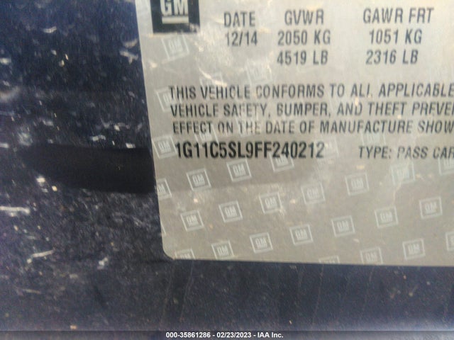 Chevrolet MALIBU LT 2015 1G11C5SL9FF240212 Image 9