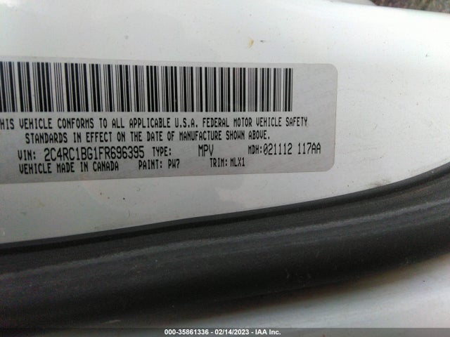 2C4RC1BG1FR696395 Chrysler Town & Country Touring