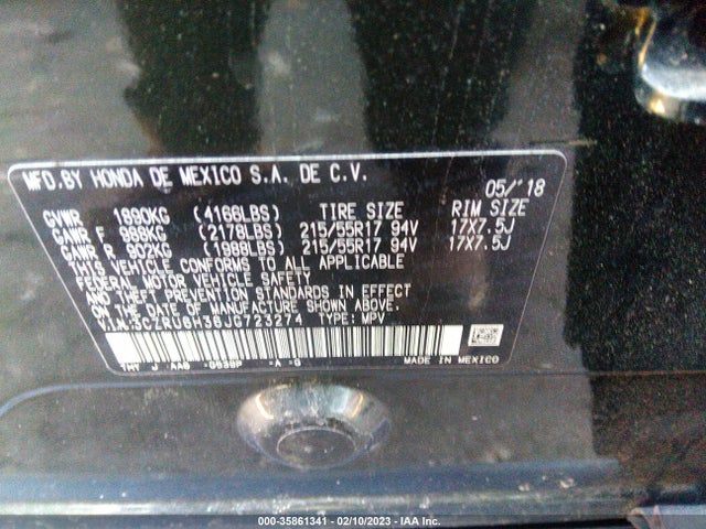 Honda HR-V LX 2018 3CZRU6H36JG723274 Image 10