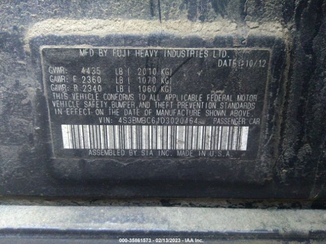 4S3BMBC61D3020464 Subaru Legacy 2.5i Premium