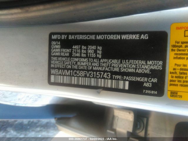 WBAVM1C58FV315743 BMW X1 Sdrive28i