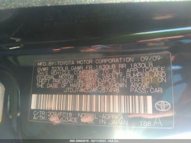 Toyota Yaris 2010 JTDJT4K32A5287498 Image 11