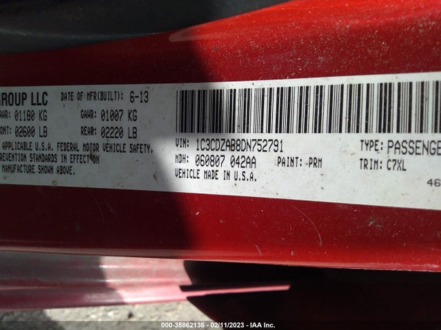 Dodge AVENGER SE 2013 1C3CDZAB8DN752791 Image 11