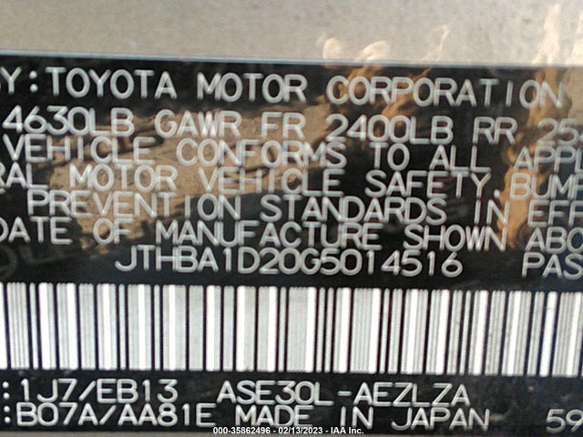 JTHBA1D20G5014516 Lexus IS 200T
