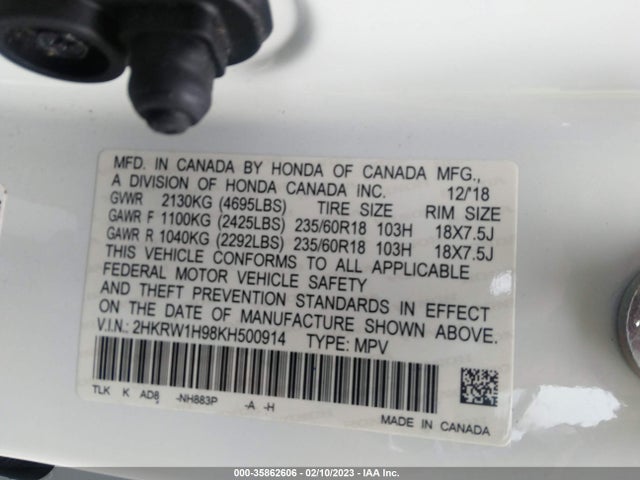 Honda CR-V 2019 2HKRW1H98KH500914 Image 9