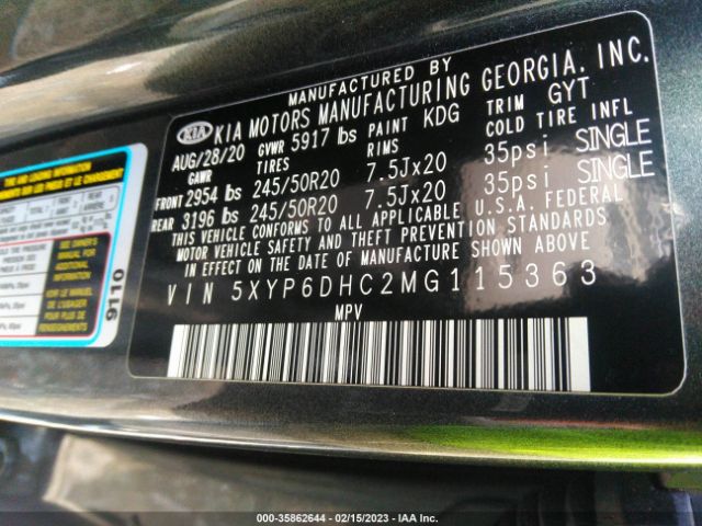 5XYP6DHC2MG115363 KIA Telluride S