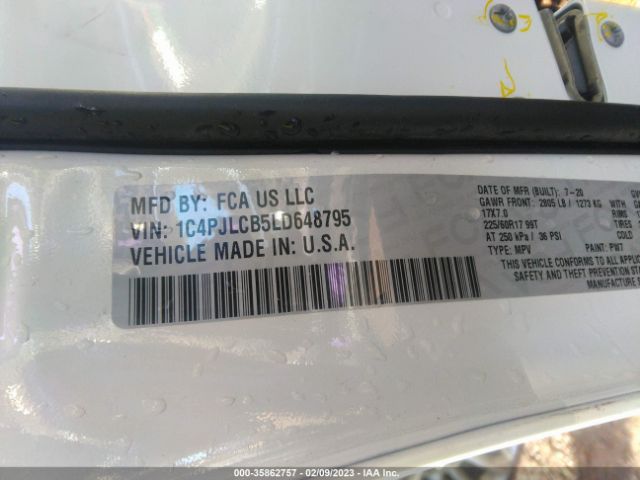 1C4PJLCB5LD648795 Jeep Cherokee Latitude