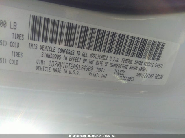 Dodge RAM 1500 2010 1D7RV1GT2AS124300 Image 10
