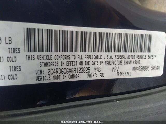 Dodge Grand Caravan Sxt 2016 2C4RDGCGXGR123625 Image 10