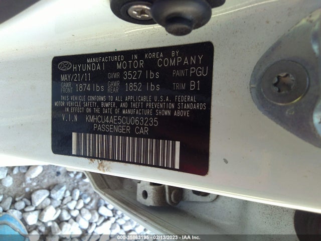 2012 HYUNDAI ACCENT GLS VIN: KMHCU4AE5CU063235