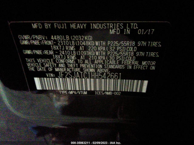 Subaru Forester Touring 2017 JF2SJATC1HH542661 Image 10