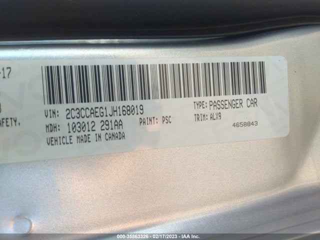 2C3CCAEG1JH168019 Chrysler 300 Limited