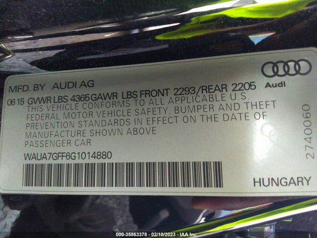 WAUA7GFF6G1014880 Audi A3 1.8t Premium
