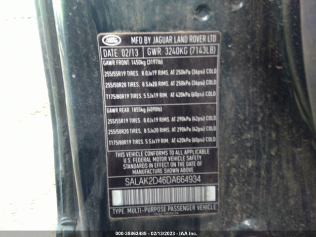 Land Rover Lr4 Lux 2013 SALAK2D46DA664934 Image 11