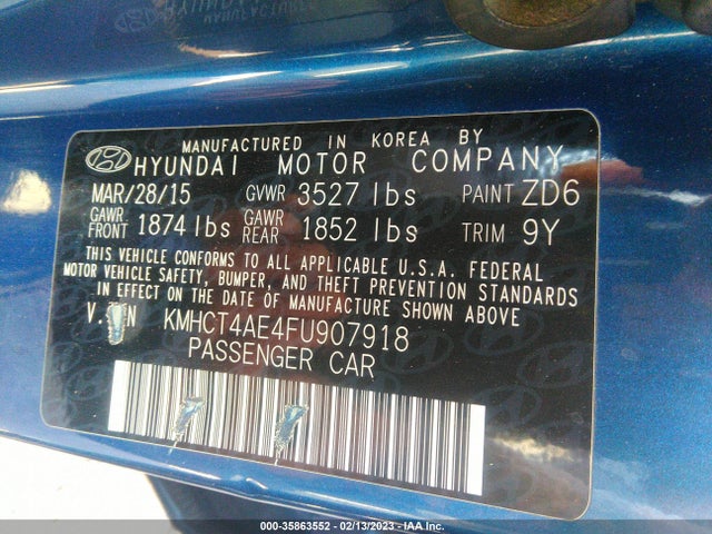 Hyundai ACCENT GLS 2015 KMHCT4AE4FU907918 Image 10