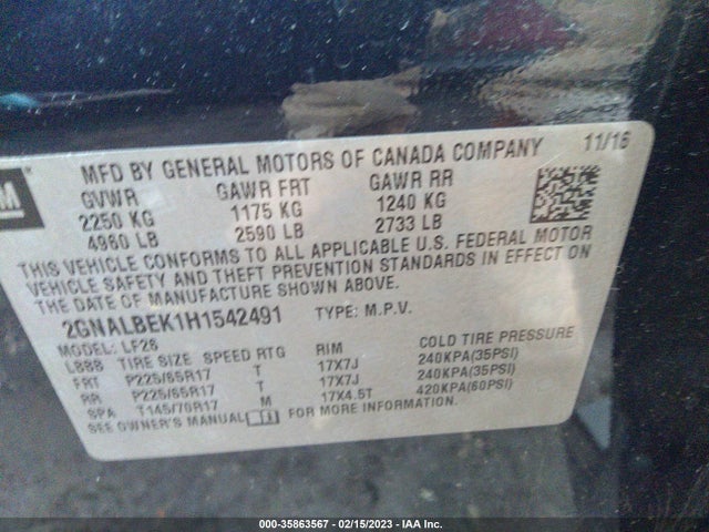 Chevrolet EQUINOX LS 2017 2GNALBEK1H1542491 Image 10