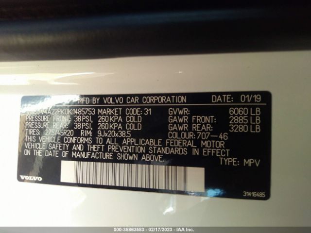 YV4A22PK0K1485753 Volvo Xc90 Momentum