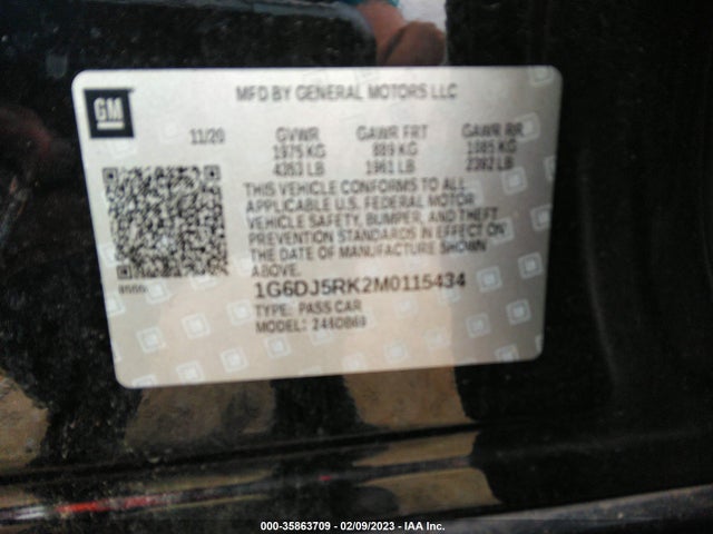 1G6DJ5RK2M0115434 Cadillac Ct4 Luxury
