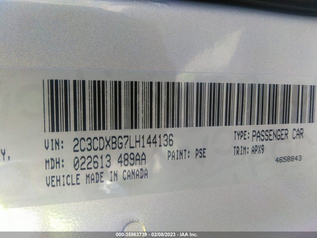Dodge Charger Sxt 2020 2C3CDXBG7LH144136 Image 9