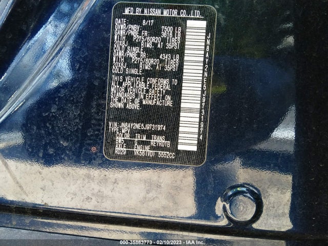 2018 Nissan Armada, VIN: JN8AY2NE5J9731974