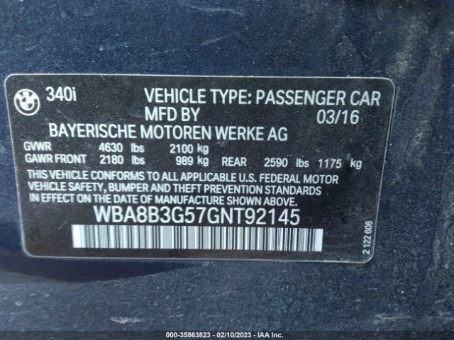WBA8B3G57GNT92145 BMW 3 Series 340i