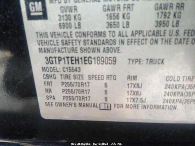3GTP1TEH1EG189059 GMC SIERRA 1500