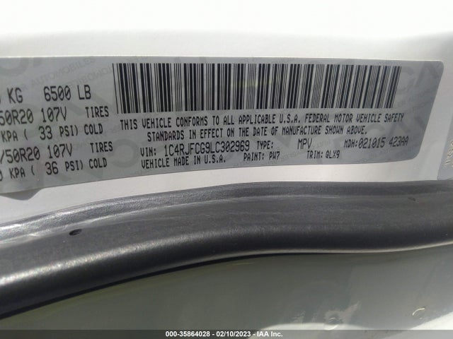 1C4RJFCG9LC302969 Jeep Grand Cherokee High Altitude