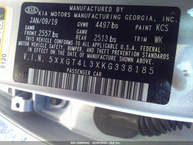 5XXGT4L3XKG338185 KIA Optima Lx