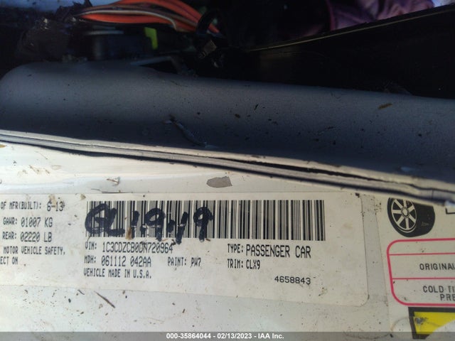 2013 DODGE AVENGER SXT VIN: 1C3CDZCB0DN720964