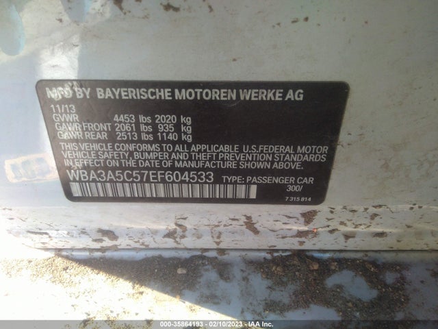 BMW 3 Series 328i 2014 WBA3A5C57EF604533 Image 9