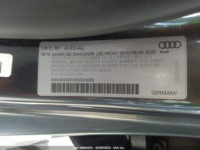 WAUW2AFC0GN020688 Audi S7