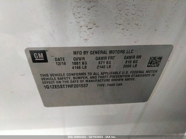 Chevrolet MALIBU LT 2017 1G1ZE5ST7HF201537 Image 10