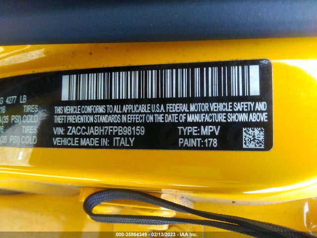 Jeep Renegade Latitude 2015 ZACCJABH7FPB98159 Image 10