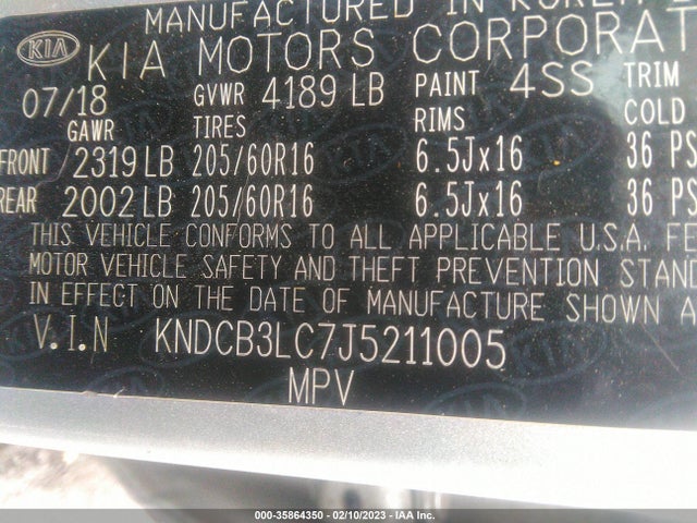 KIA NIRO LX 2018 KNDCB3LC7J5211005 Image 10