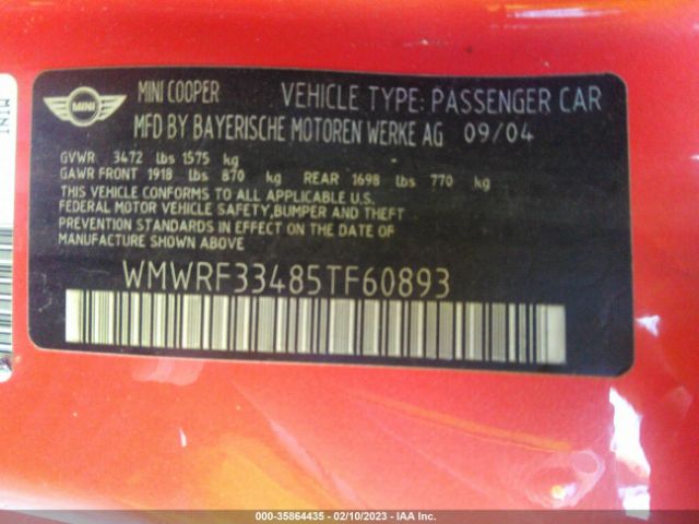 WMWRF33485TF60893 Mini COOPER CONVERTIBLE