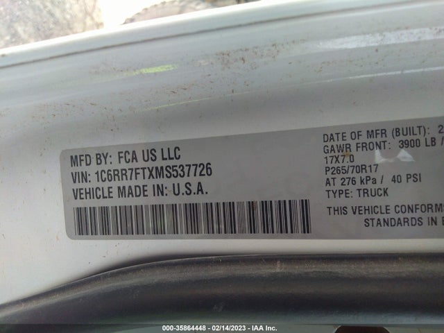 RAM 1500 Classic Tradesman 2021 1C6RR7FTXMS537726 Image 9
