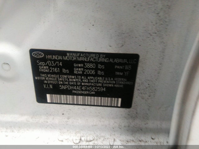 Hyundai ELANTRA SE 2015 5NPDH4AE4FH582594 Image 11