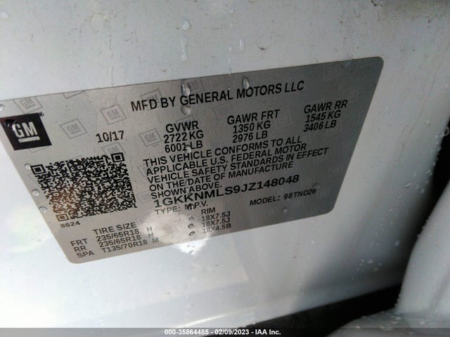2018 GMC Acadia, VIN: 1GKKNMLS9JZ148048