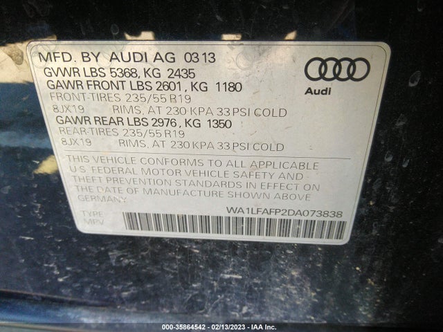 WA1LFAFP2DA073838 Audi Q5 Premium Plus