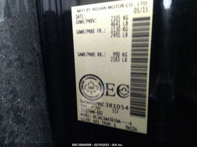 1N4AA6AP9GC381054 Nissan MAXIMA 3.5