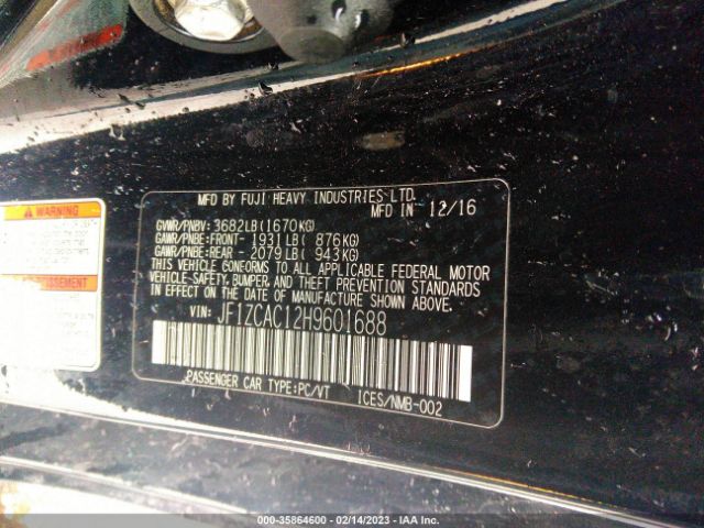 JF1ZCAC12H9601688 Subaru Brz Limited