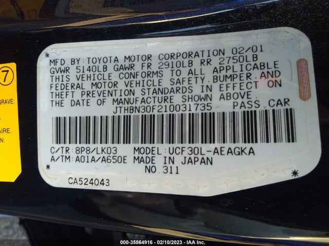 Lexus LS 430 2001 JTHBN30F210031735 Image 11